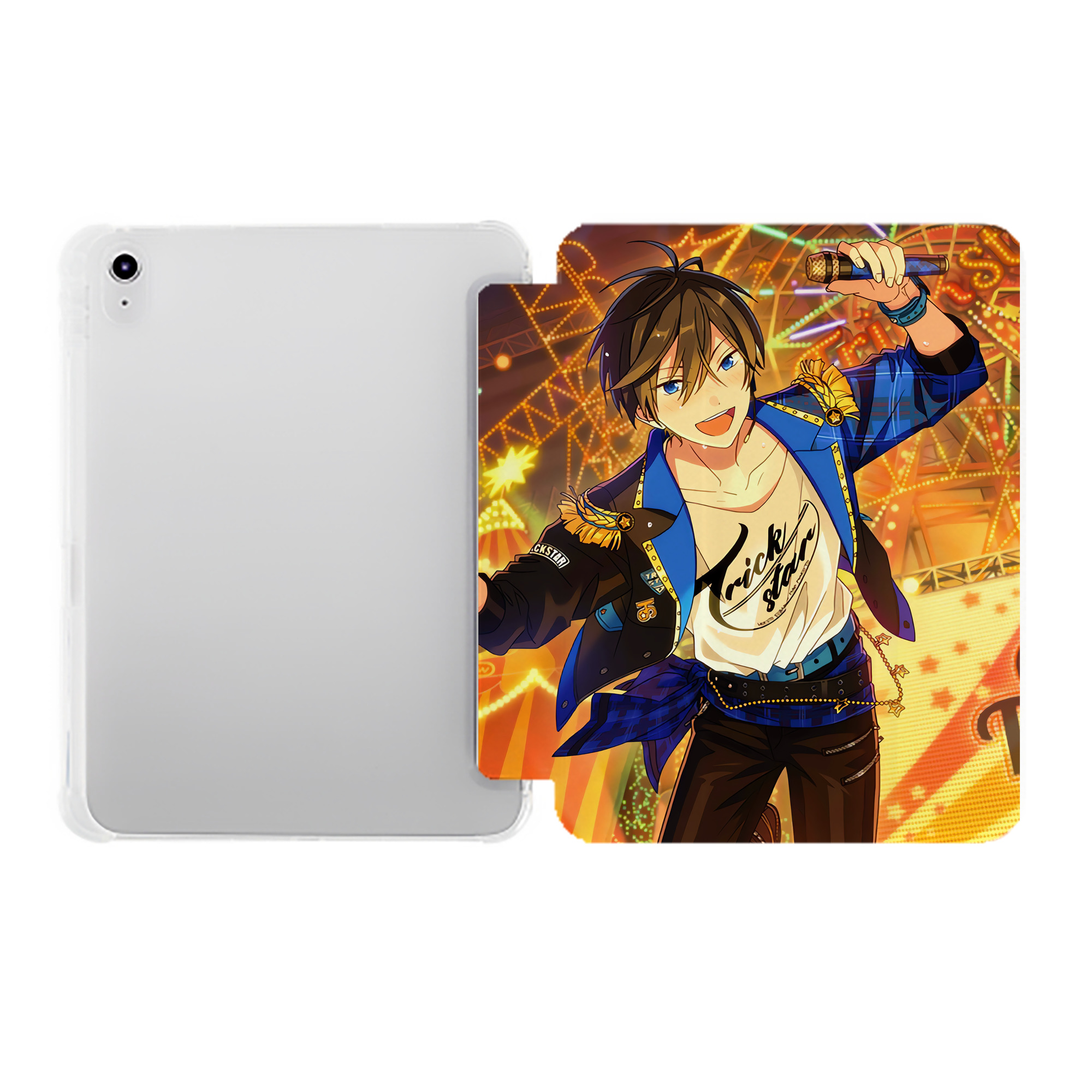 （画像用） あんさんぶるスターズ! Ensemble Stars IPad ケース ペン収納付き 三つ折りスタンド PUレザー×シリコン 対応機種9.5/10.5/10.9インチ